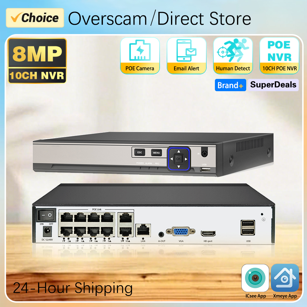 Home Security For Windows - 4K 8MP 10CH Xmeye POE NVR