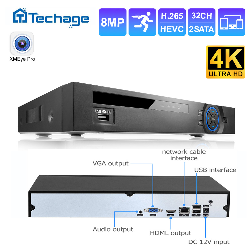 Home Security Camera - Techage UHD H.265 36CH POE NVR