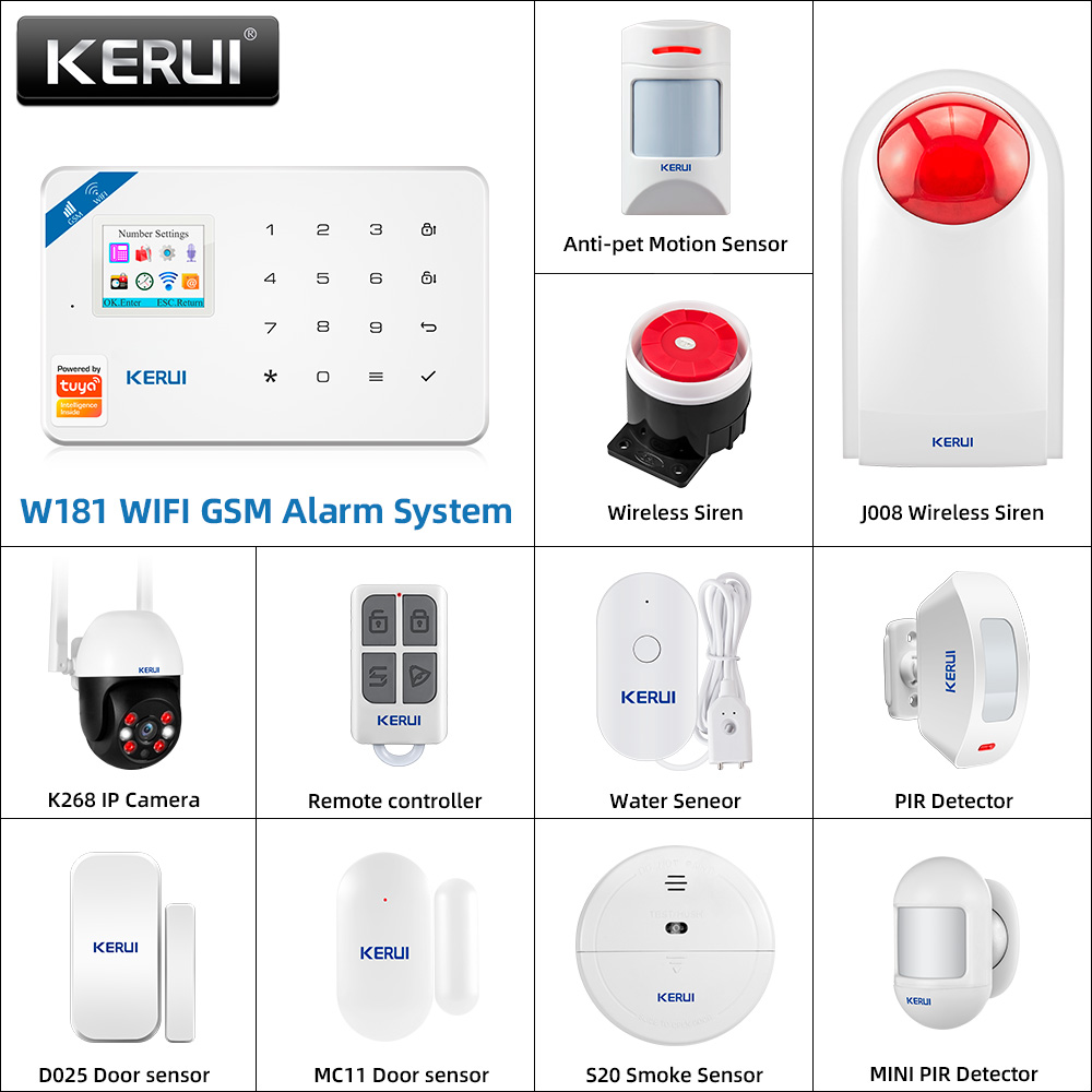Home Security Kit With Camera - KERUI W181 Alarm System Panel WIFI