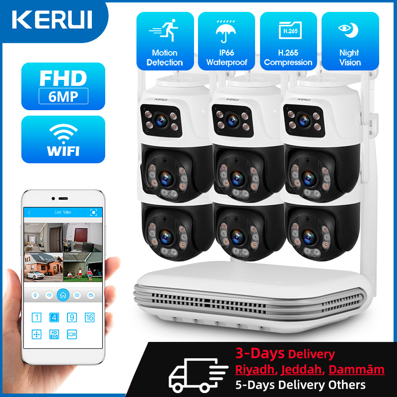 Home Security No Wifi - KERUI Waterproof 6MP HD Wireless Dual