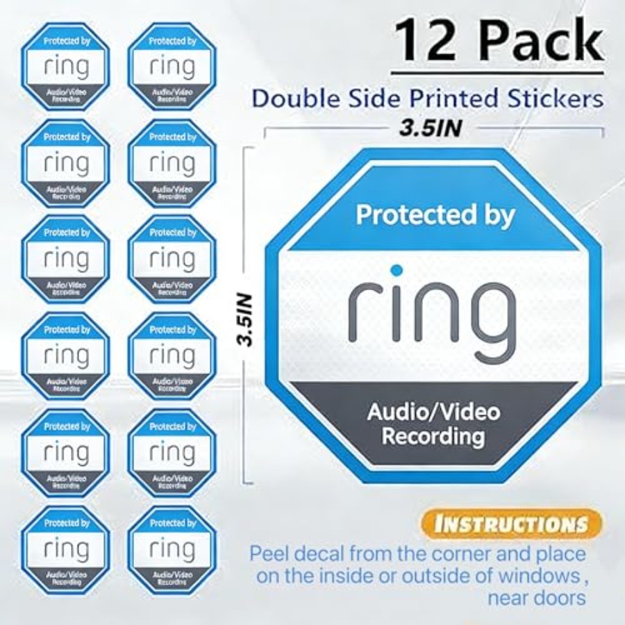 12 Pack Ring Security Stickers - Home Security For Windows のレビューと価格
