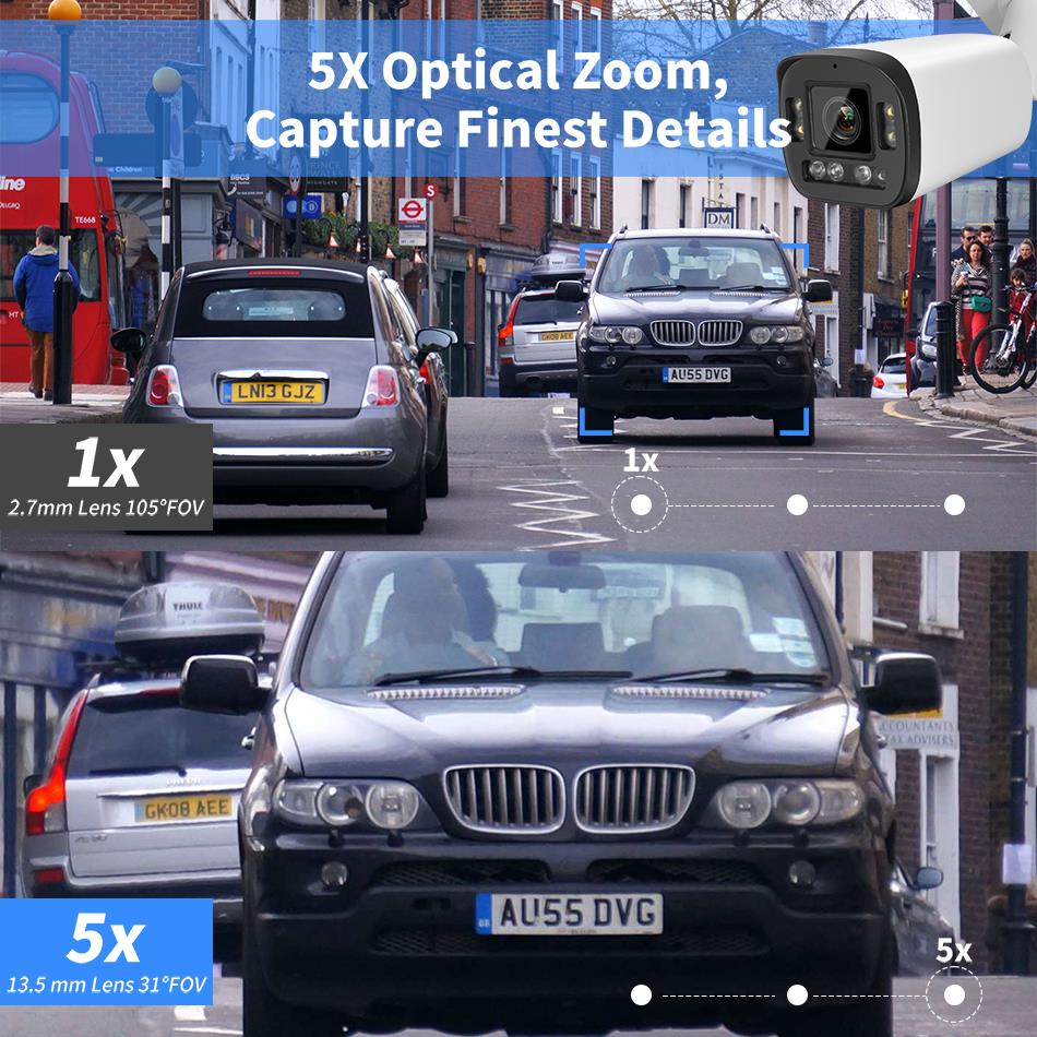 VIKYLIN 8MP 5X Zoom Bullet IP  - Home Security Lights Outdoors のレビューと価格