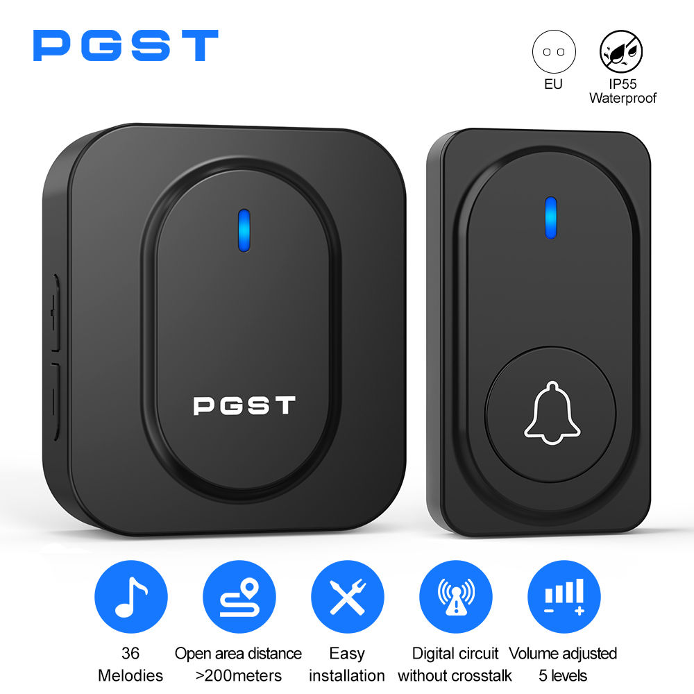 PGST Wireless Doorbell 36 Chim - Home Security Lights Outdoors のレビューと価格