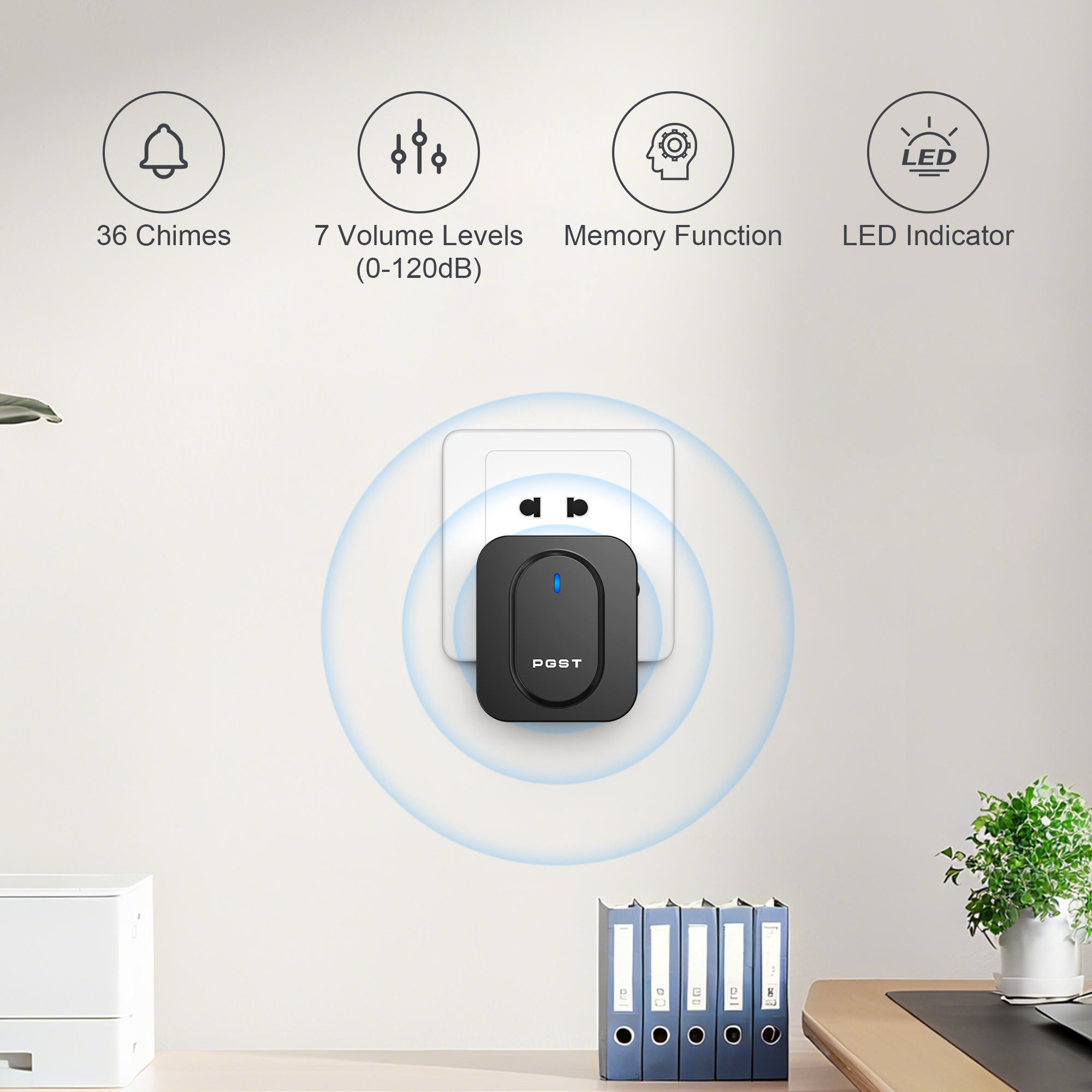 PGST Wireless Doorbell 36 Chim - Home Security Lights Outdoors のレビューと価格