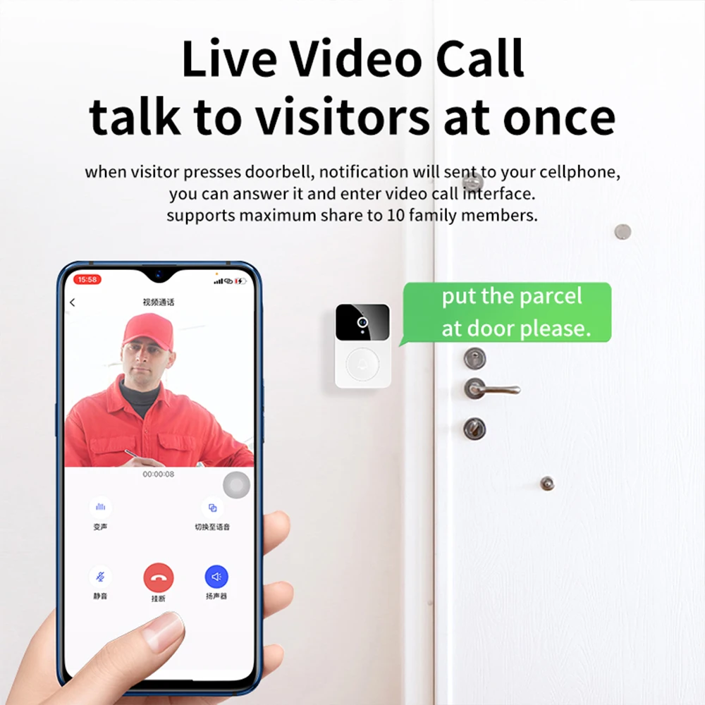 Smart Wireless Doorbell Camera - Home Security Ring Camera のレビューと価格