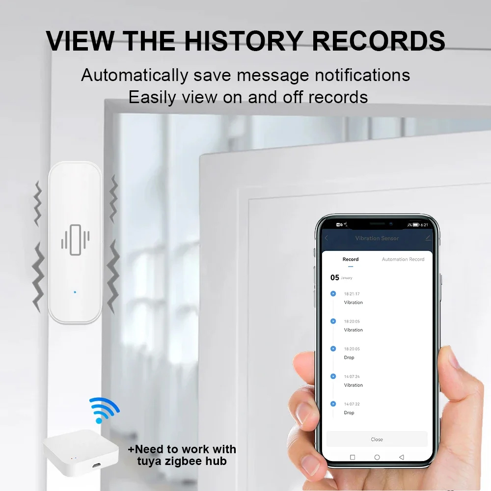 Smart ZigBee Vibration Sensor  - Home Security Tools のレビューと価格