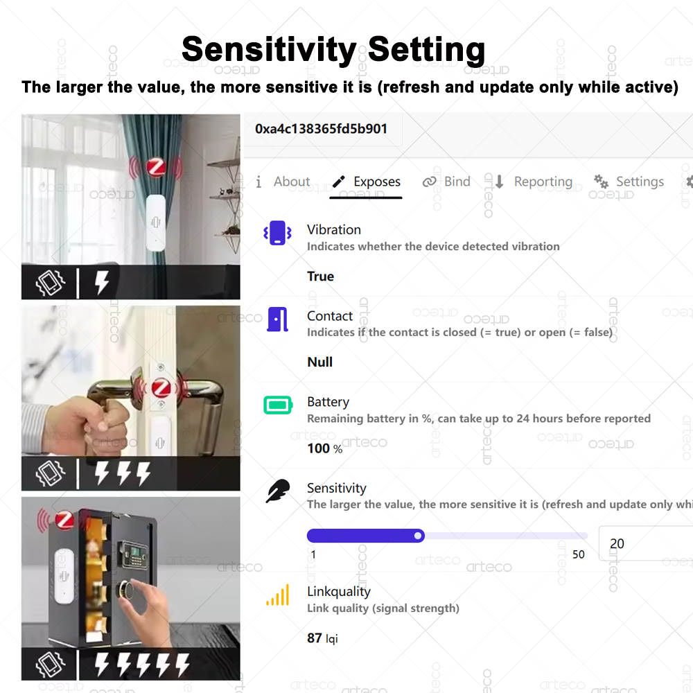 ZigBee Smart Vibration Sensor  - Home Security Tools のレビューと価格