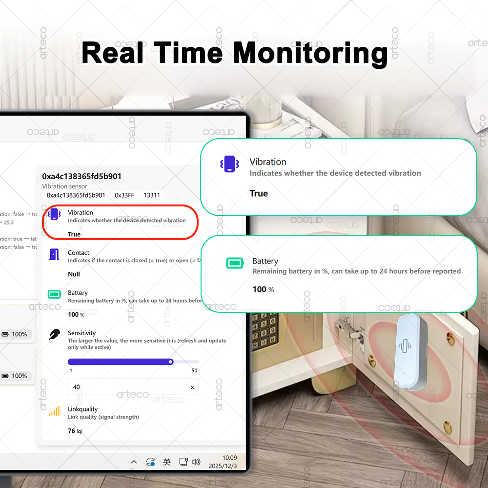 ZigBee Smart Vibration Sensor  - Home Security Tools のレビューと価格