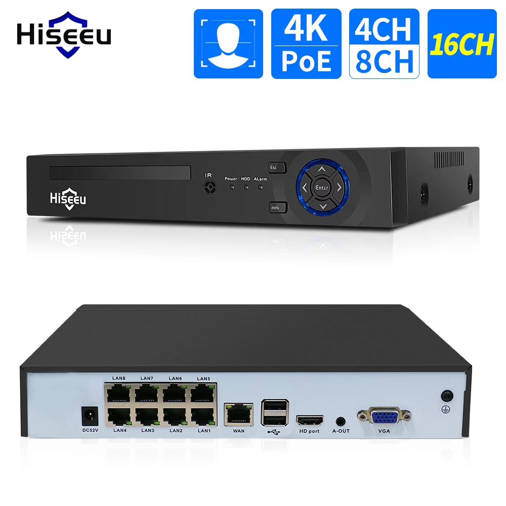 Hiseeu 4CH 10CH 16CH 4K 8MP 5M - Home Security Camera のレビューと価格