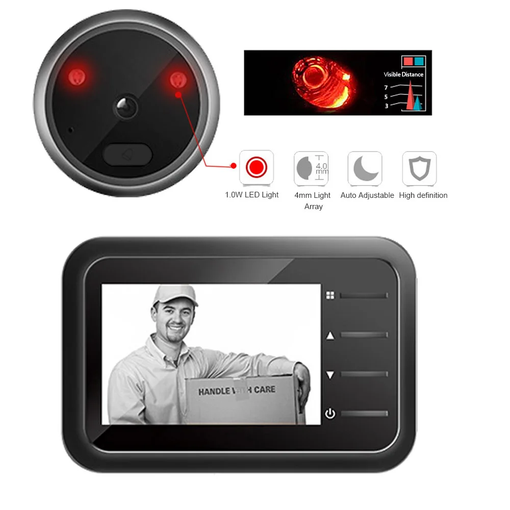 2.4 inch Video Peephole Doorbe - Home Security Ring Camera のレビューと価格