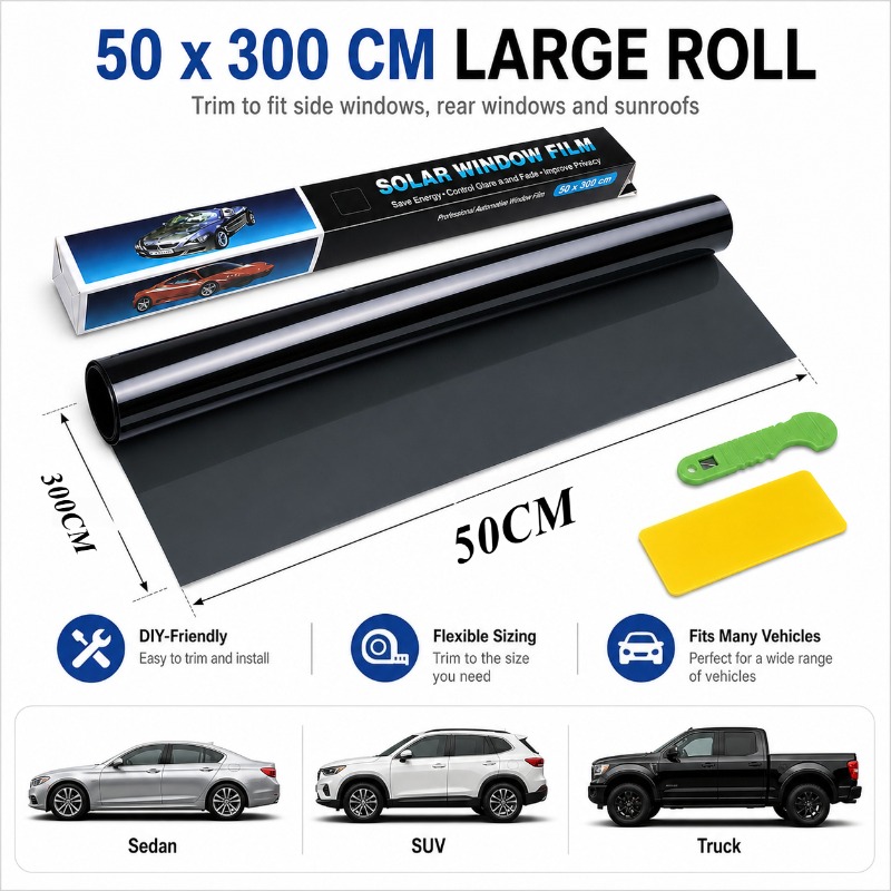 Car Window Tint Film 50x300cm, - Home Security For Windows のレビューと価格