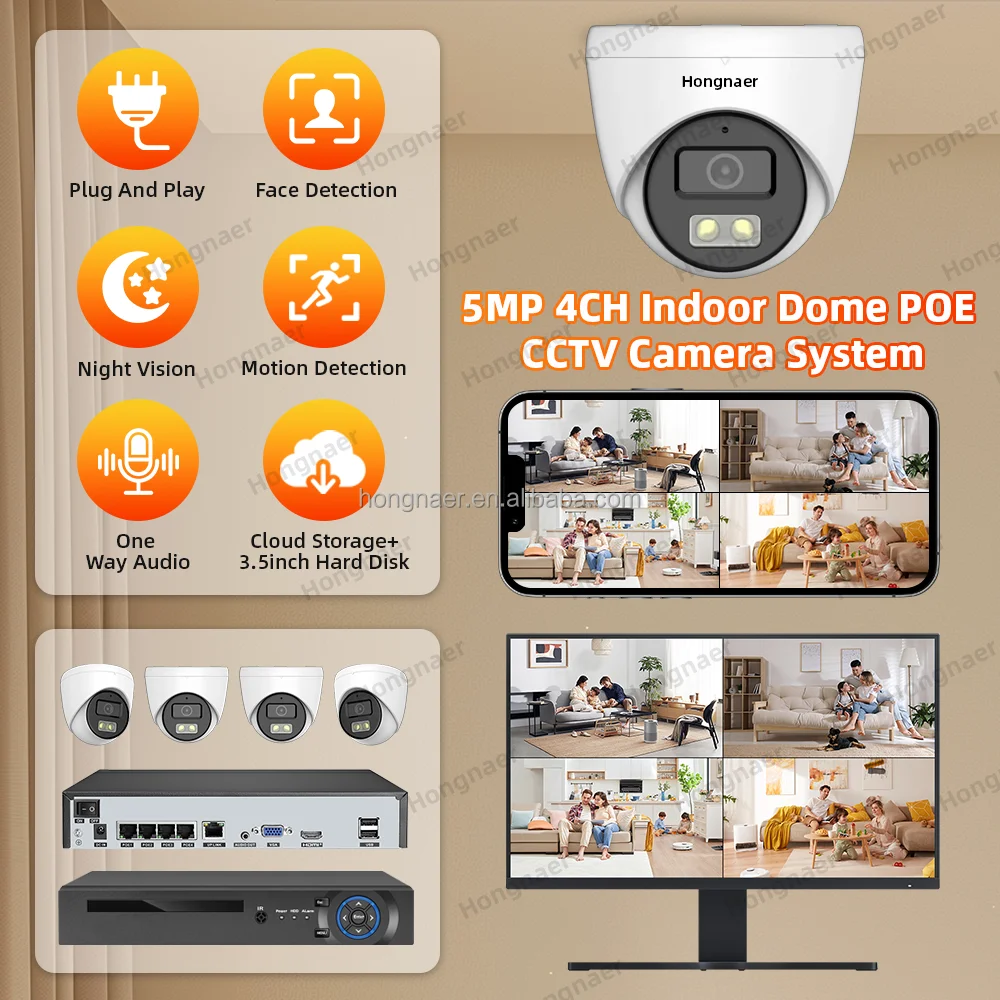 2026 Hongnaer 4MP 5MP 8MP 4CH  - Home Security Systems Wireless のレビューと価格