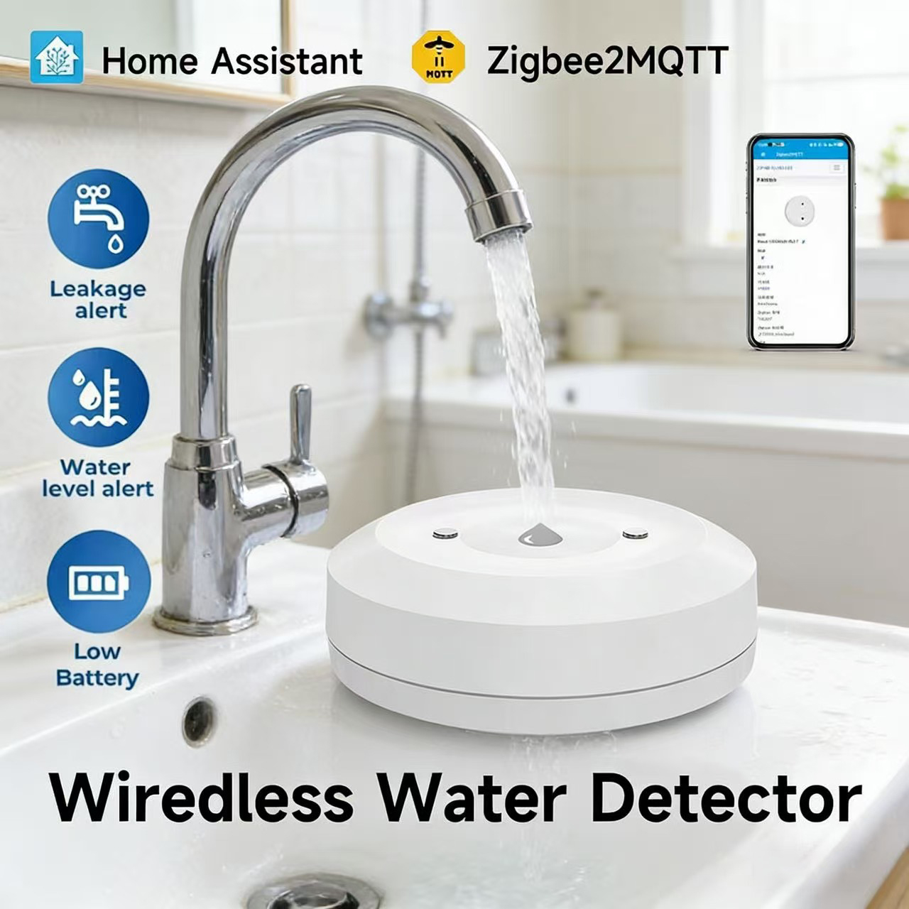 Smart ZigBee3.0 2MQTT Water Le - Home Security Tools のレビューと価格