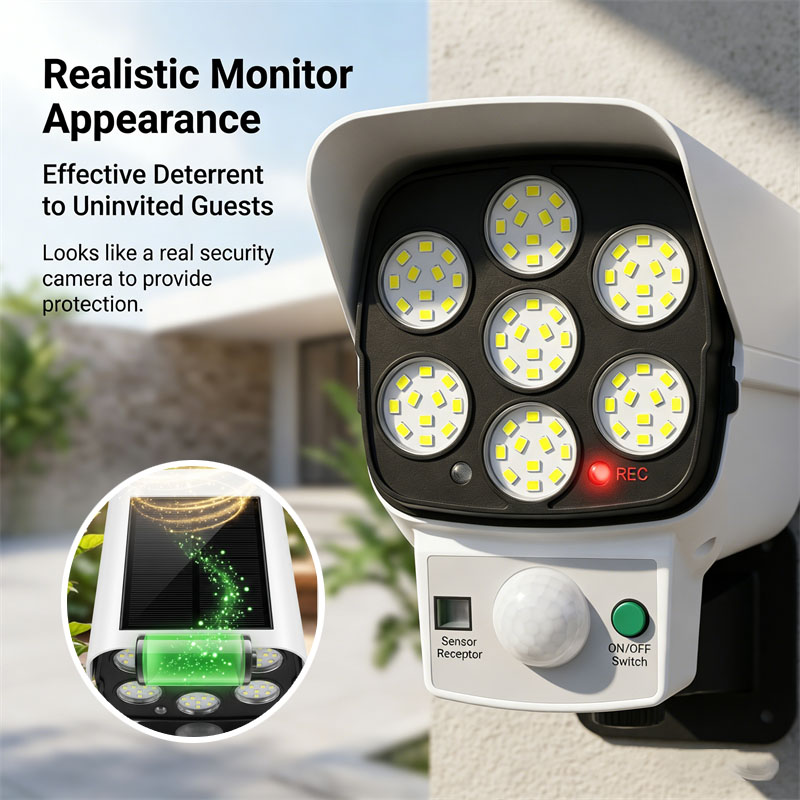 Solar Powered Dummy Security C - Home Security Lights Outdoors のレビューと価格