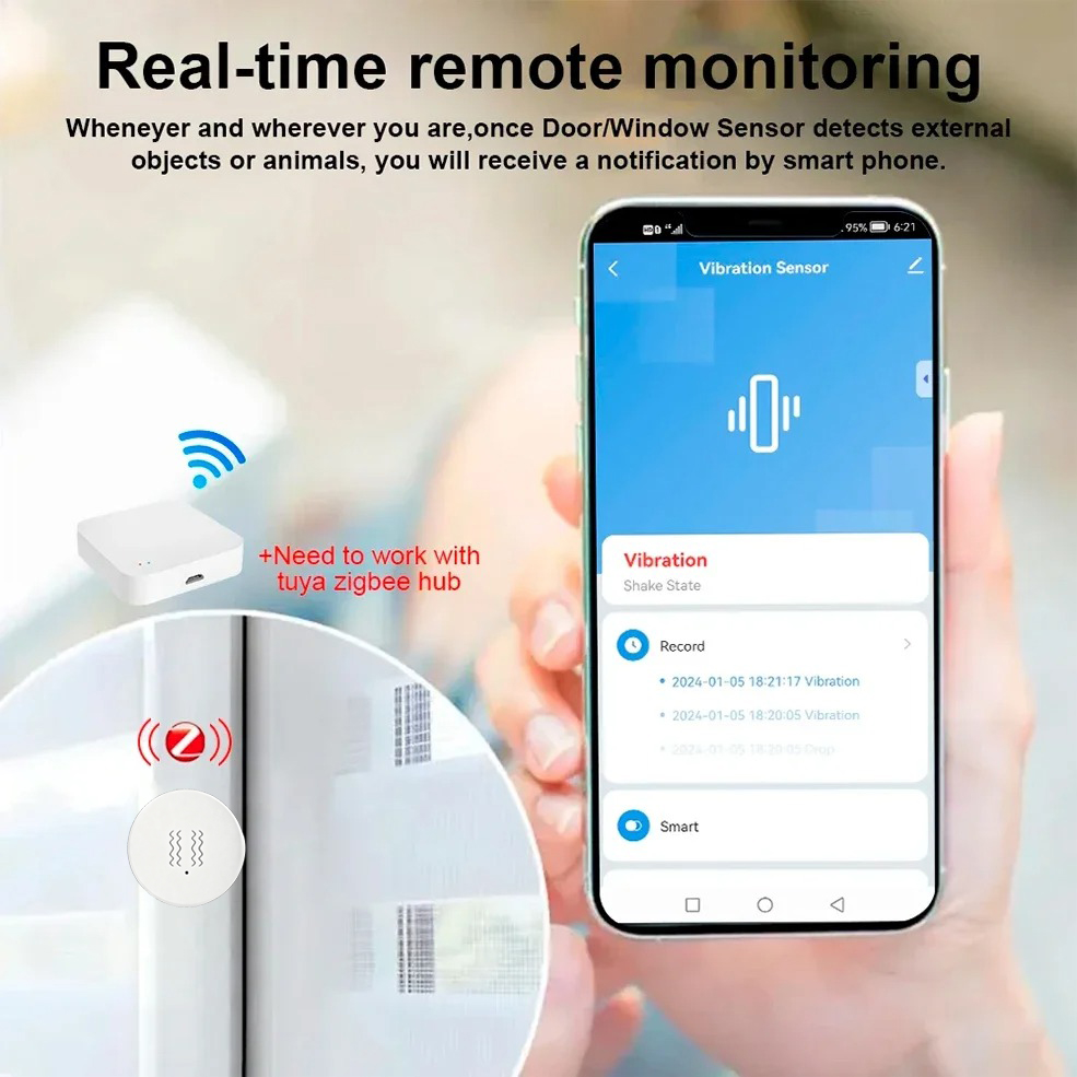 Tuya ZigBee Smart Vibration &  - Home Security Tools のレビューと価格