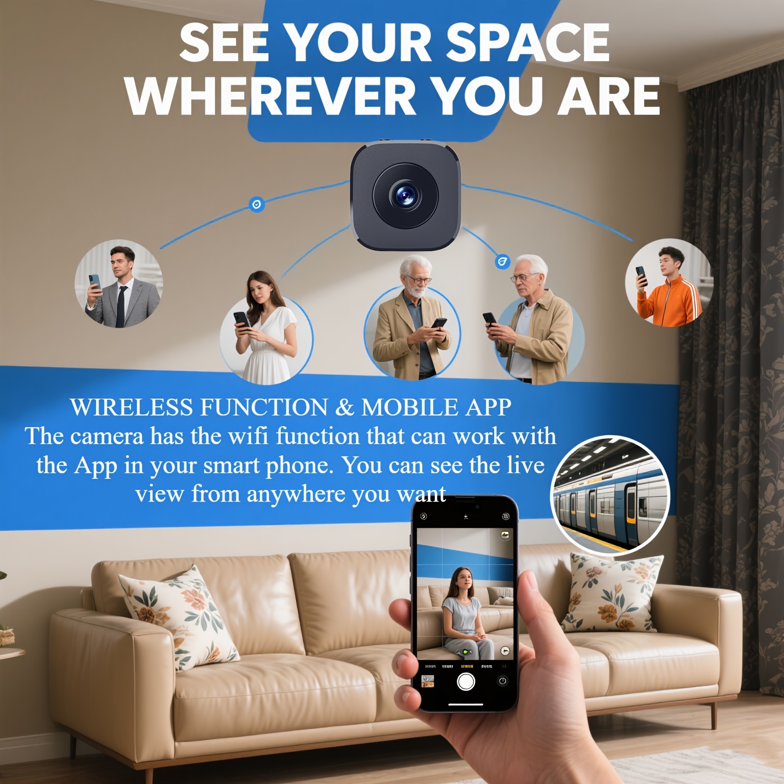 1080P HD Mini WiFi Camera Indo - Home Security Camera のレビューと価格