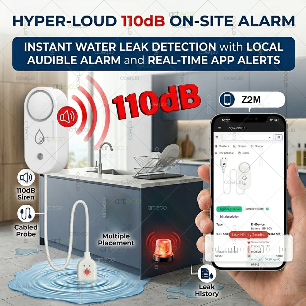 Zigbee Water Leak Detector Sma - Home Security Tools のレビューと価格