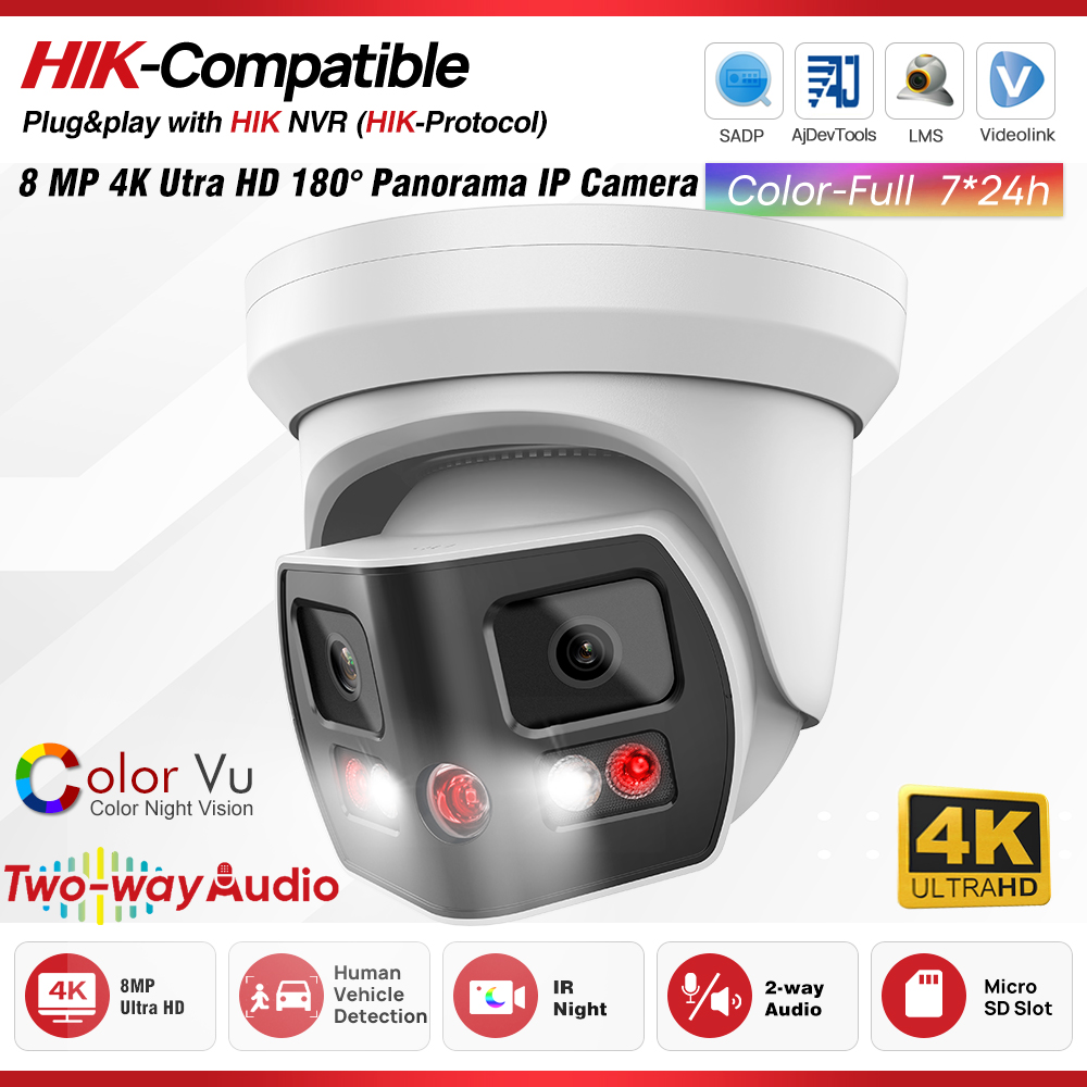 Hikvision Compatible 8MP 2 Len - Home Security System Hikvision のレビューと価格