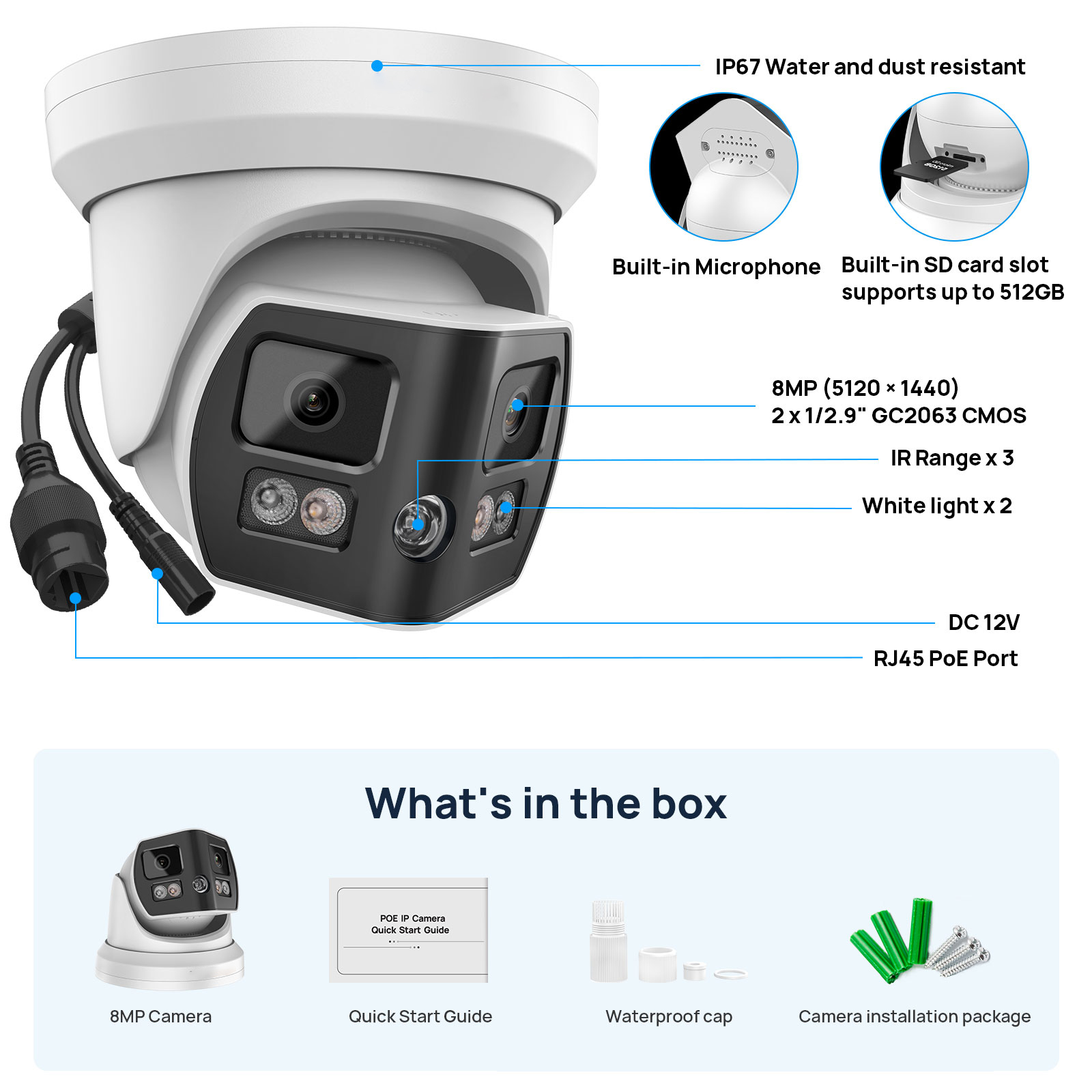 Hikvision Compatible 8MP 2 Len - Home Security System Hikvision のレビューと価格