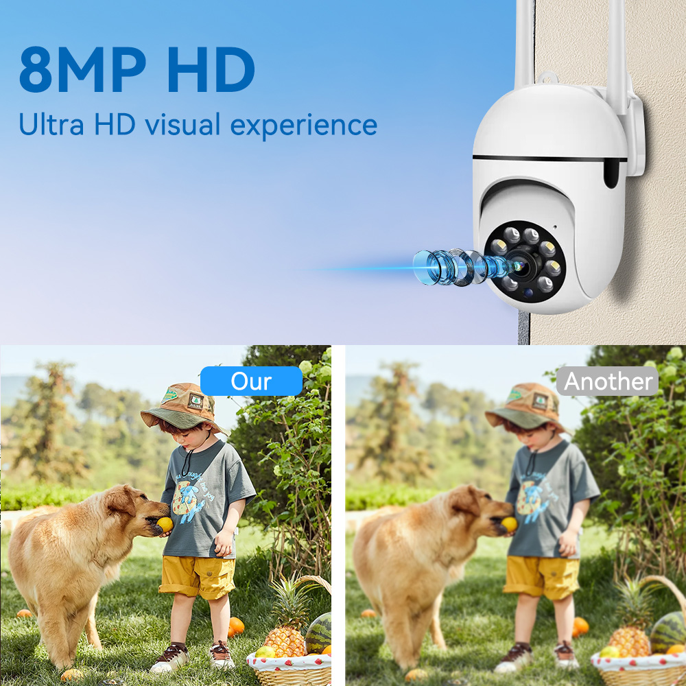 8MP 2.4G Wifi IP CCTV Camera C - Home Security Lights Outdoors のレビューと価格