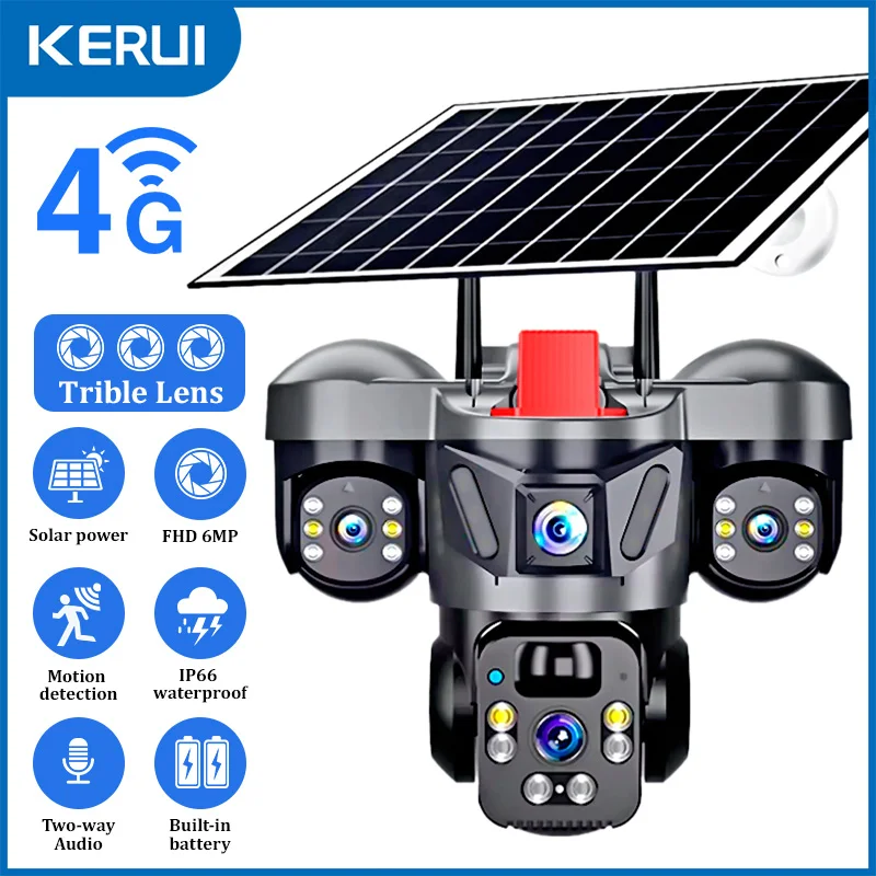 KERUI Outdoor PTZ 6MP 4G SIM W - Home Security No Wifi のレビューと価格