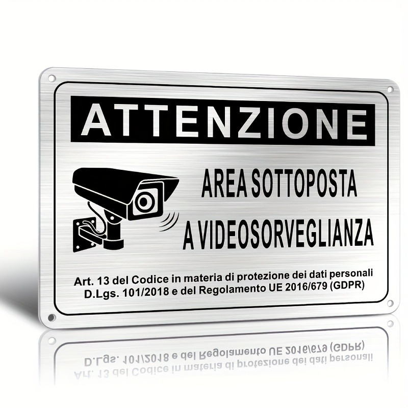 Italian Security Sign 20X30cm  - Home Security Camera のレビューと価格