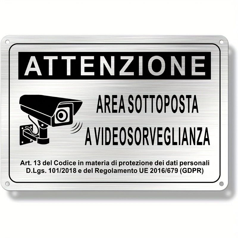 Italian Security Sign 20X30cm  - Home Security Camera のレビューと価格