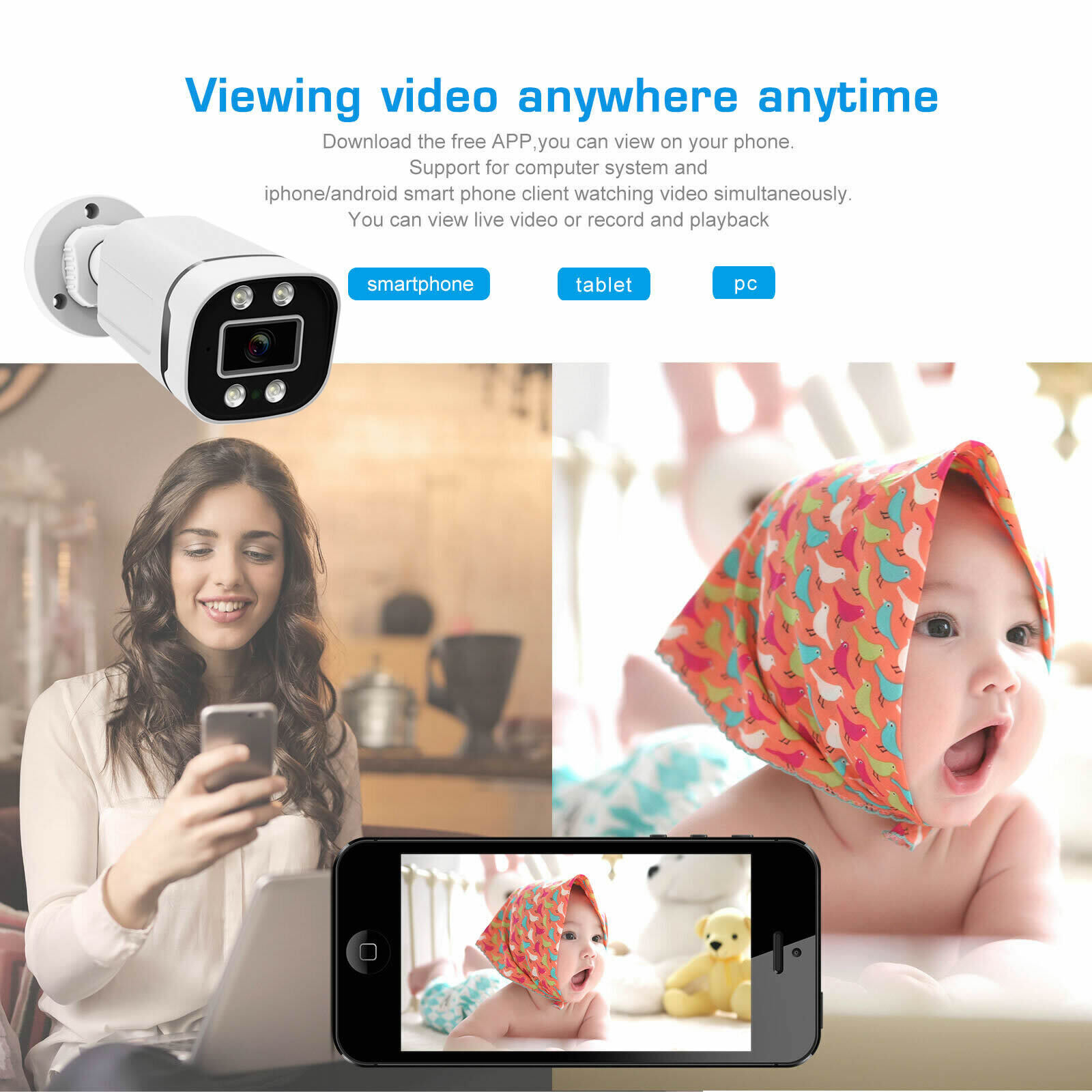 4CH 8CH AHD 2MP 5MP AHD Outdoo - Home Security Kit With Camera のレビューと価格